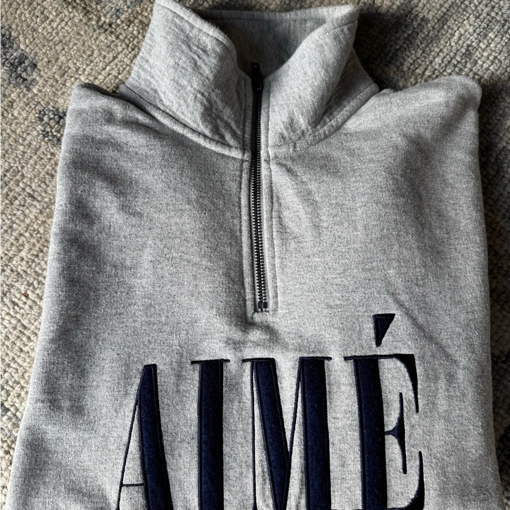 Aime Leon Dore Quarter Zip Gray Sweatshirt - Picture 7 of 8